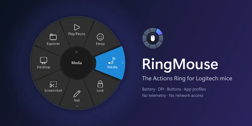 RingMouse – the Actions Ring for Logitech mice