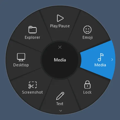 The Actions Ring in dark mode